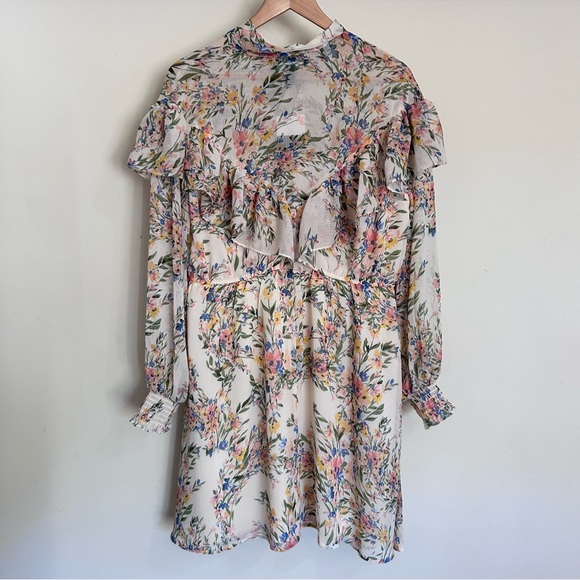 NEW ELOQUII ELEMENTS Floral Pussybow Dress 14 - Picture 3 of 6